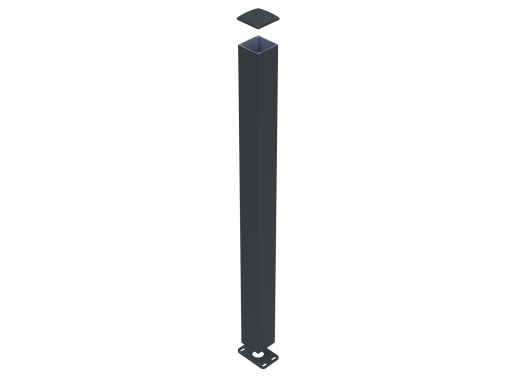 Poteau aluminium sur platine Gris zinc 7016