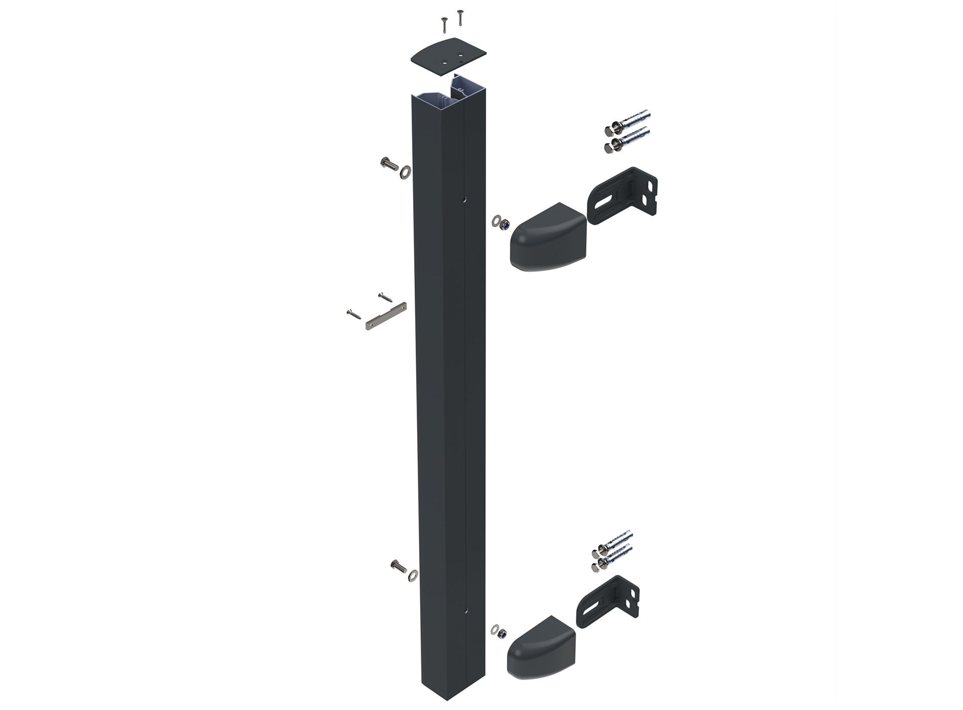 Profil de réception pour portail coulissant Gris zinc 7016