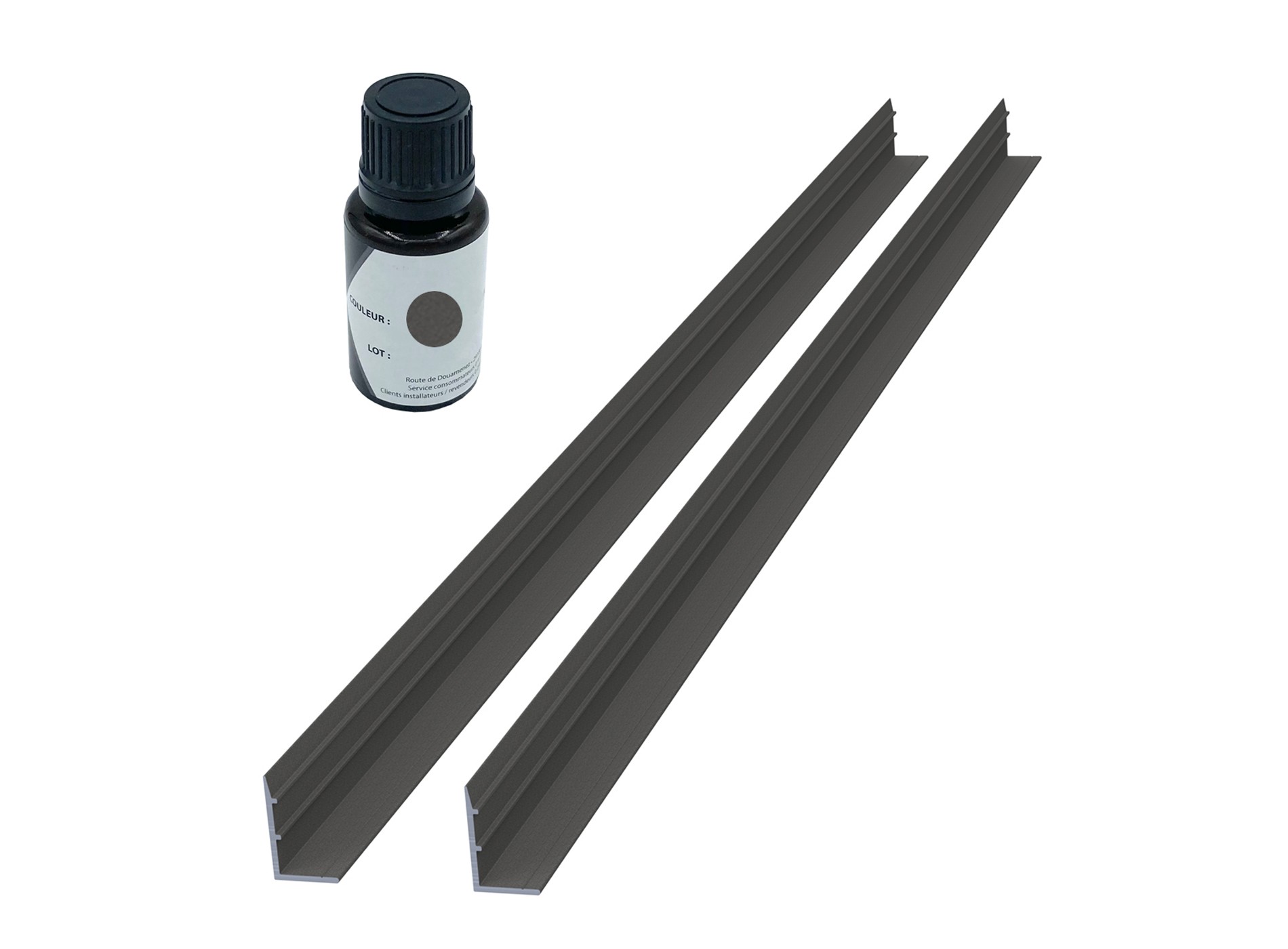 Profils d'occultation en aluminium et stylo de retouche - Gris sablé (RAL 2900S)