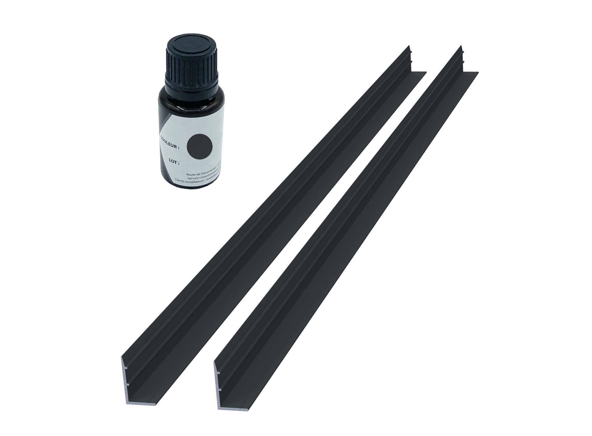 Profils d'occultation en aluminium et stylo de retouche - Gris zinc (RAL 7016C)