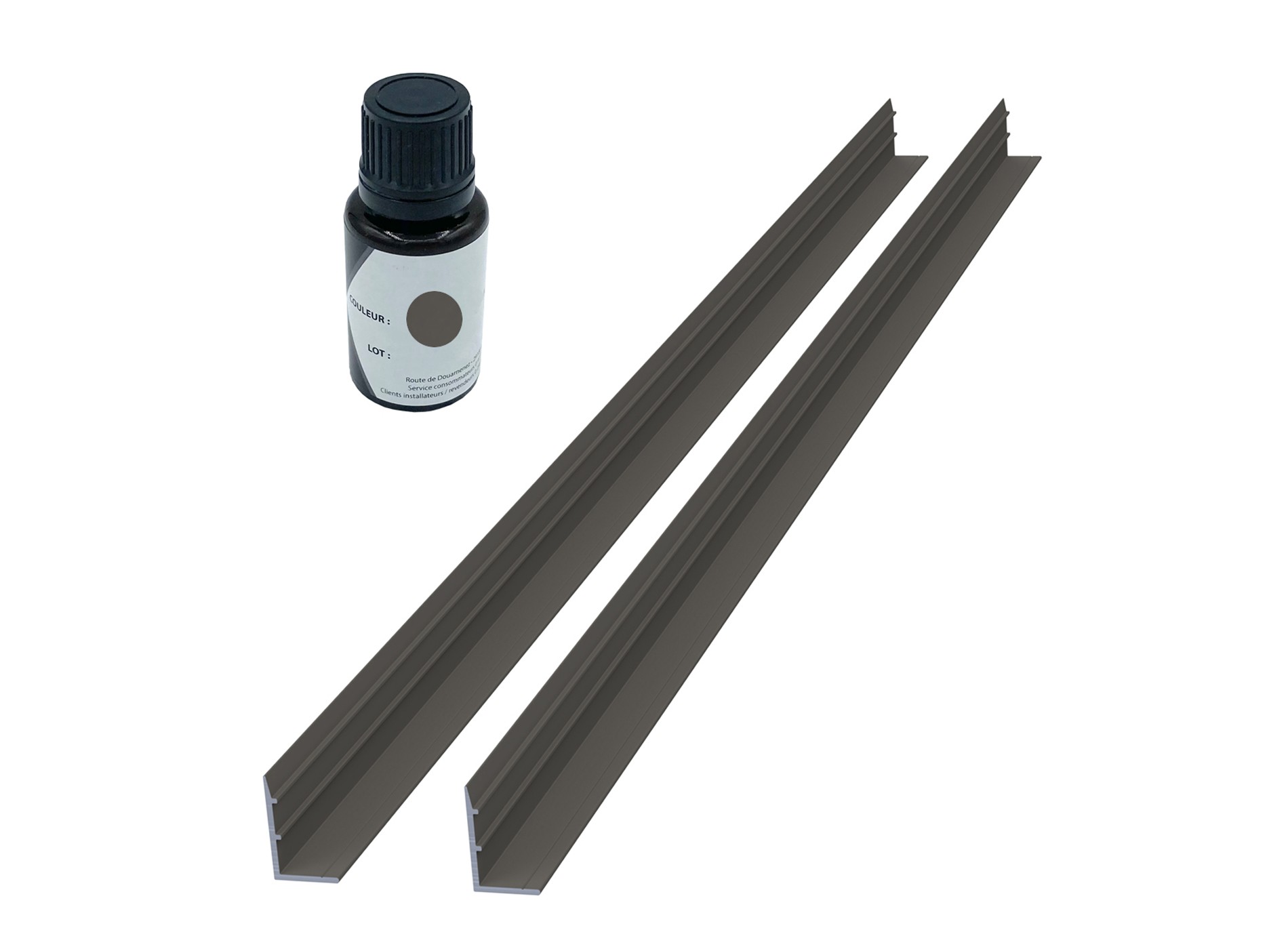 Profils d'occultation en aluminium et stylo de retouche - Gris quartz (RAL7039C)