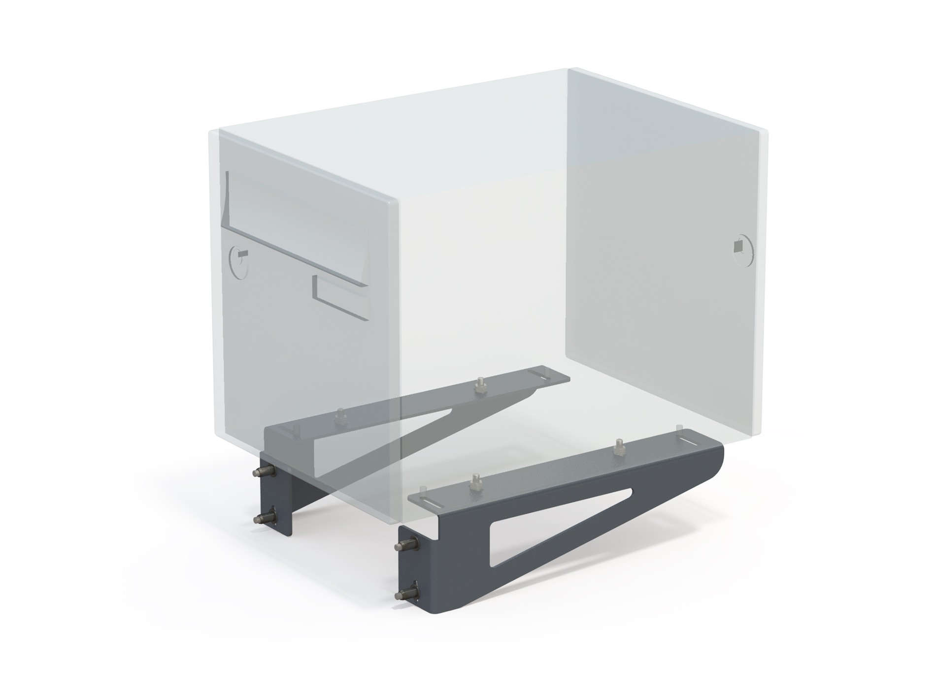 Support de boite aux lettre gris zinc 7016