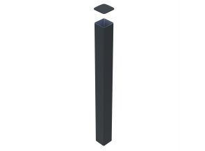 Poteau aluminium à sceller Gris zinc 7016
