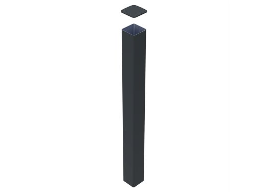 Poteau aluminium à sceller Gris zinc 7016