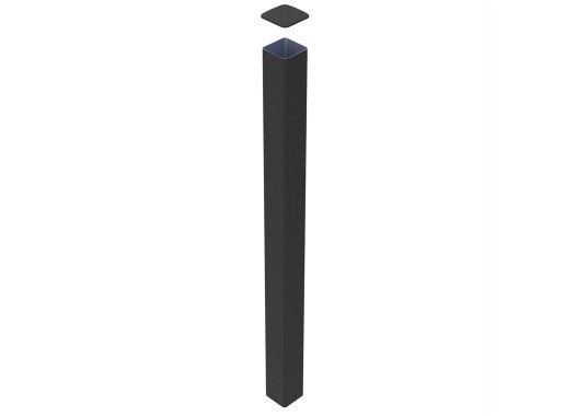Poteau aluminium à sceller 180x180 - ht. 2.5 m - Noir sablé 2100