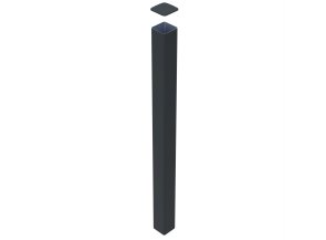 Poteau aluminium à sceller 180x180 - ht. 2.5 m - Gris zinc 7016