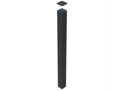 Poteau aluminium à sceller 180x180 - ht. 2.5 m - Gris zinc 7016