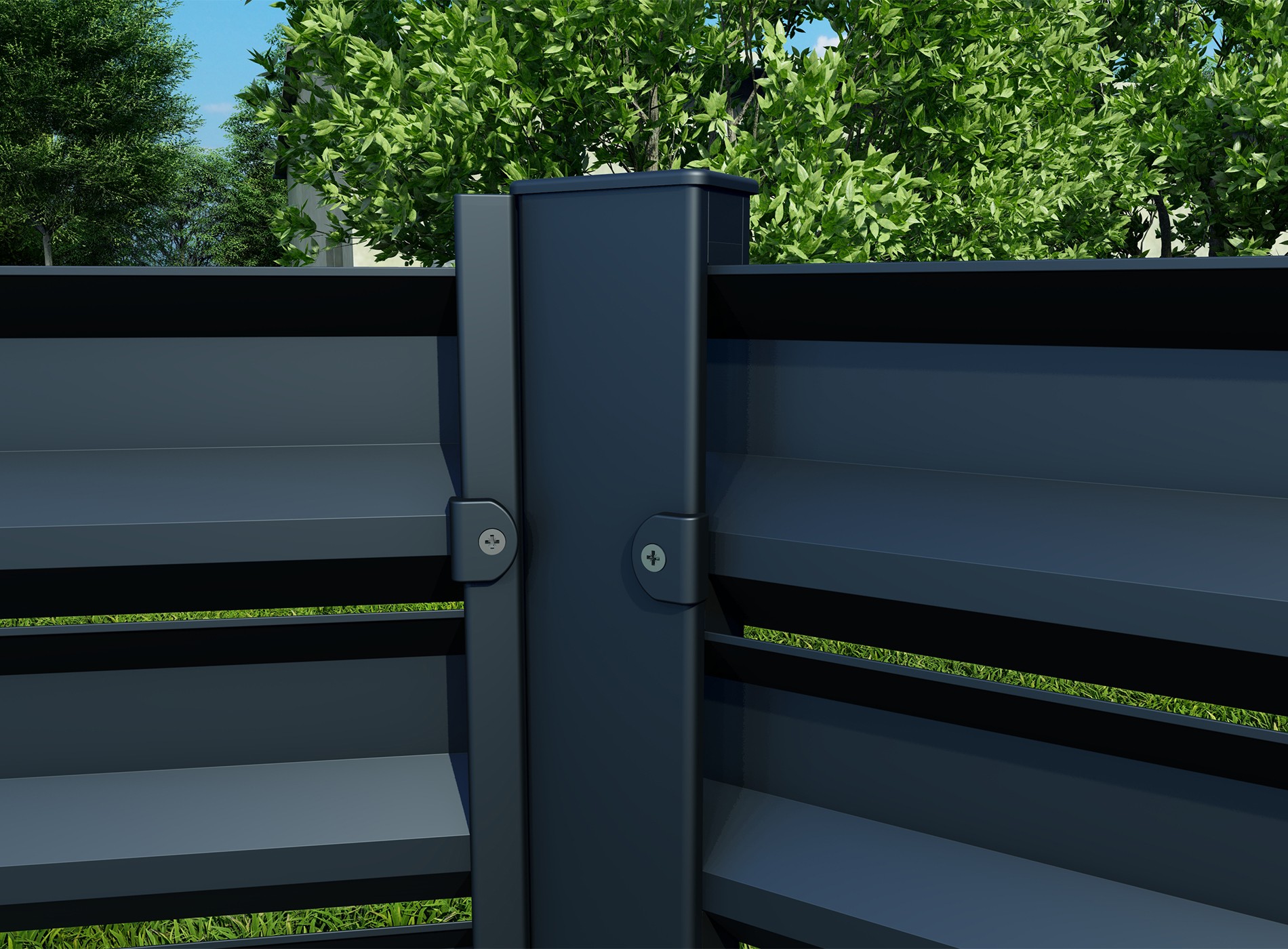 Klos Up Antivol pour clôture – ambiance - Gris Zinc 7016C (lot de 2)