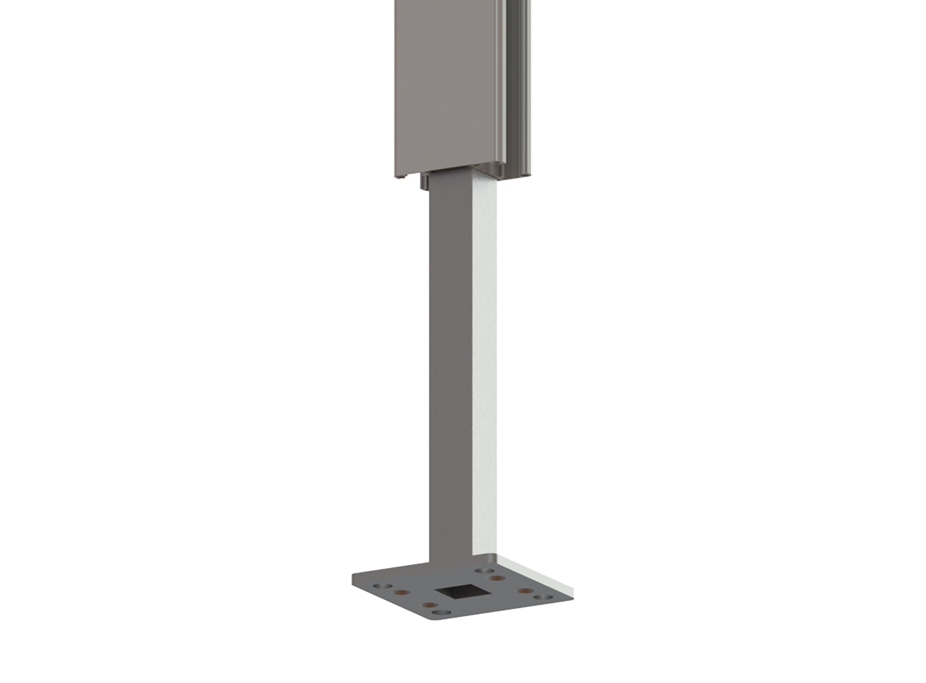 Embase renforcée acier poteau Klos up! - Gris zinc 7016