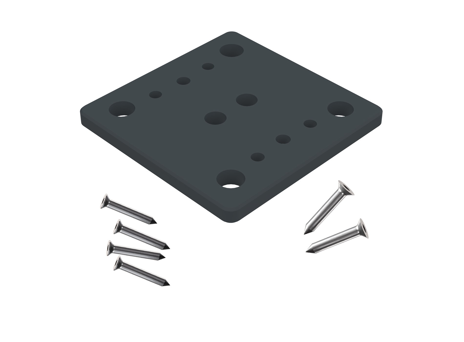 Platine 4 points Gris Zinc 7016