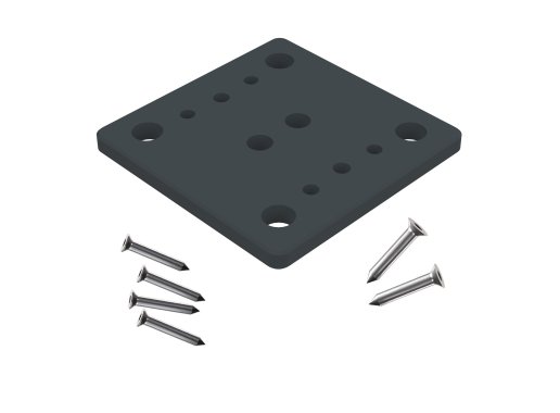 Platine 4 points Gris Zinc 7016