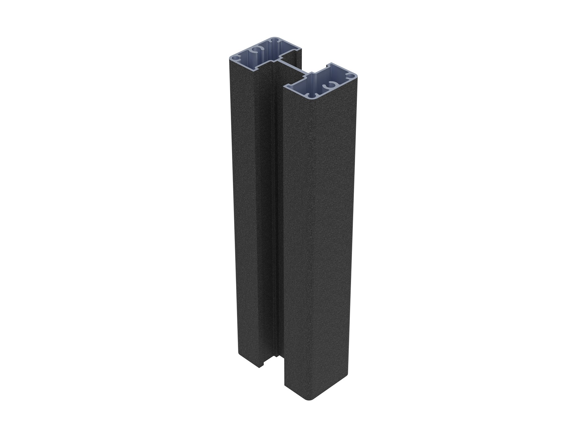 Poteau 2 départs en aluminium Noir Sablé 2100