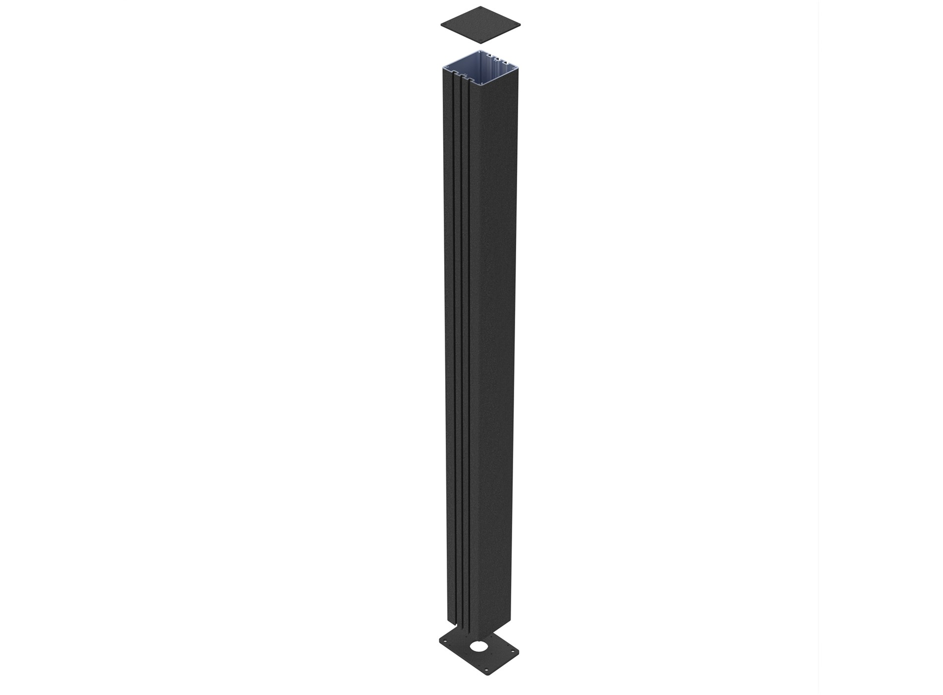 Poteau aluminium sur platine smart it noir sablé 2100