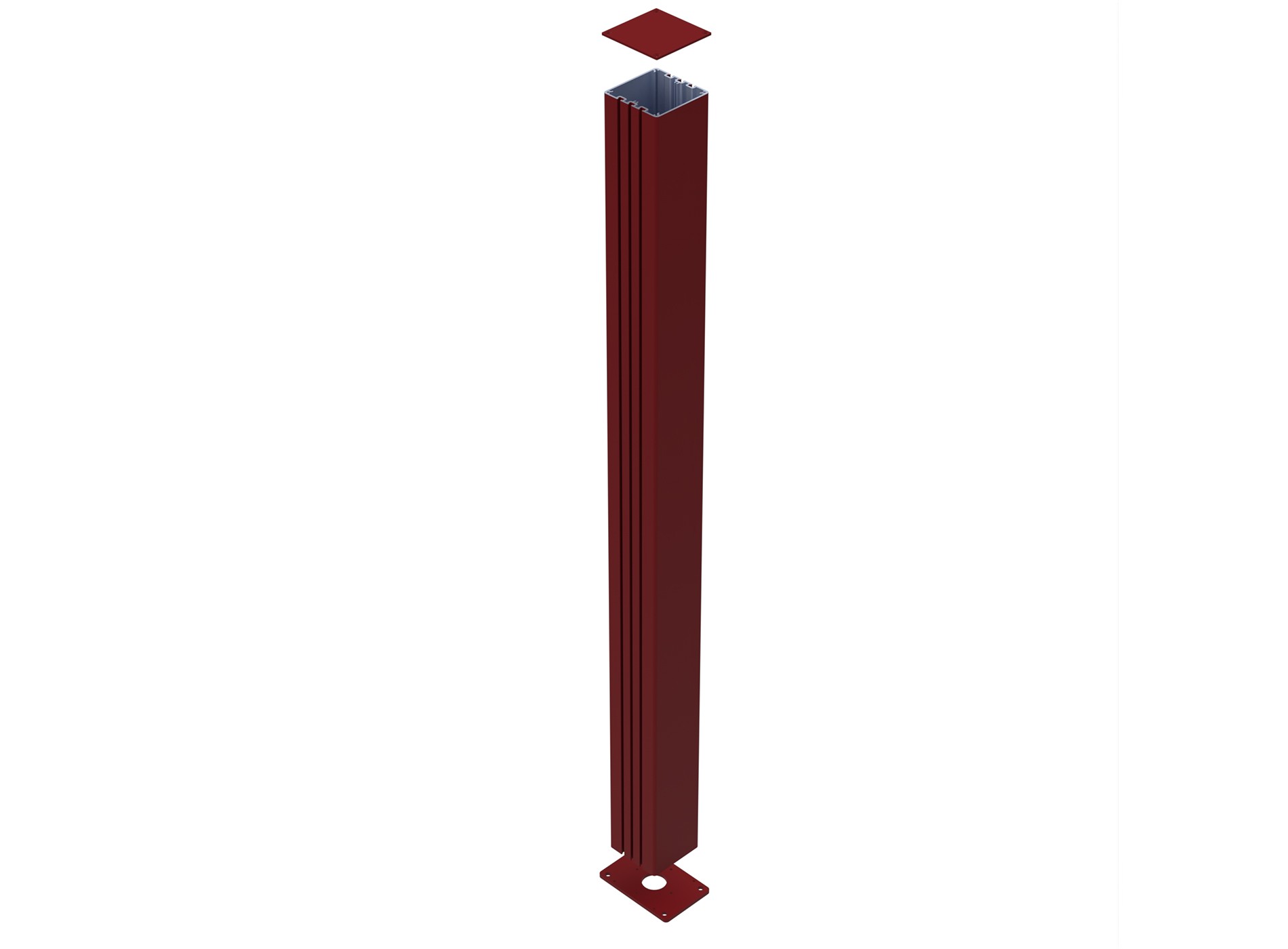 Poteau aluminium sur platine smart-it Rouge 3004