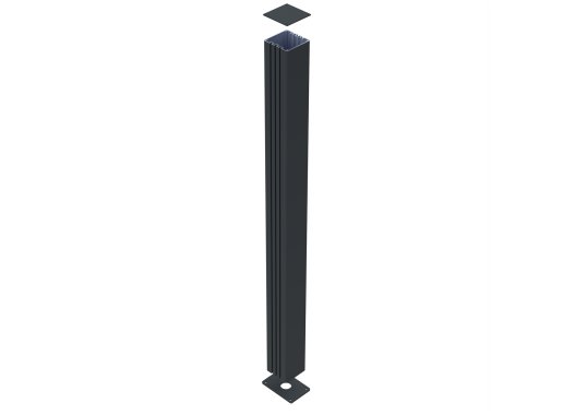 Poteau aluminium sur platine smart it Gris zinc 7016
