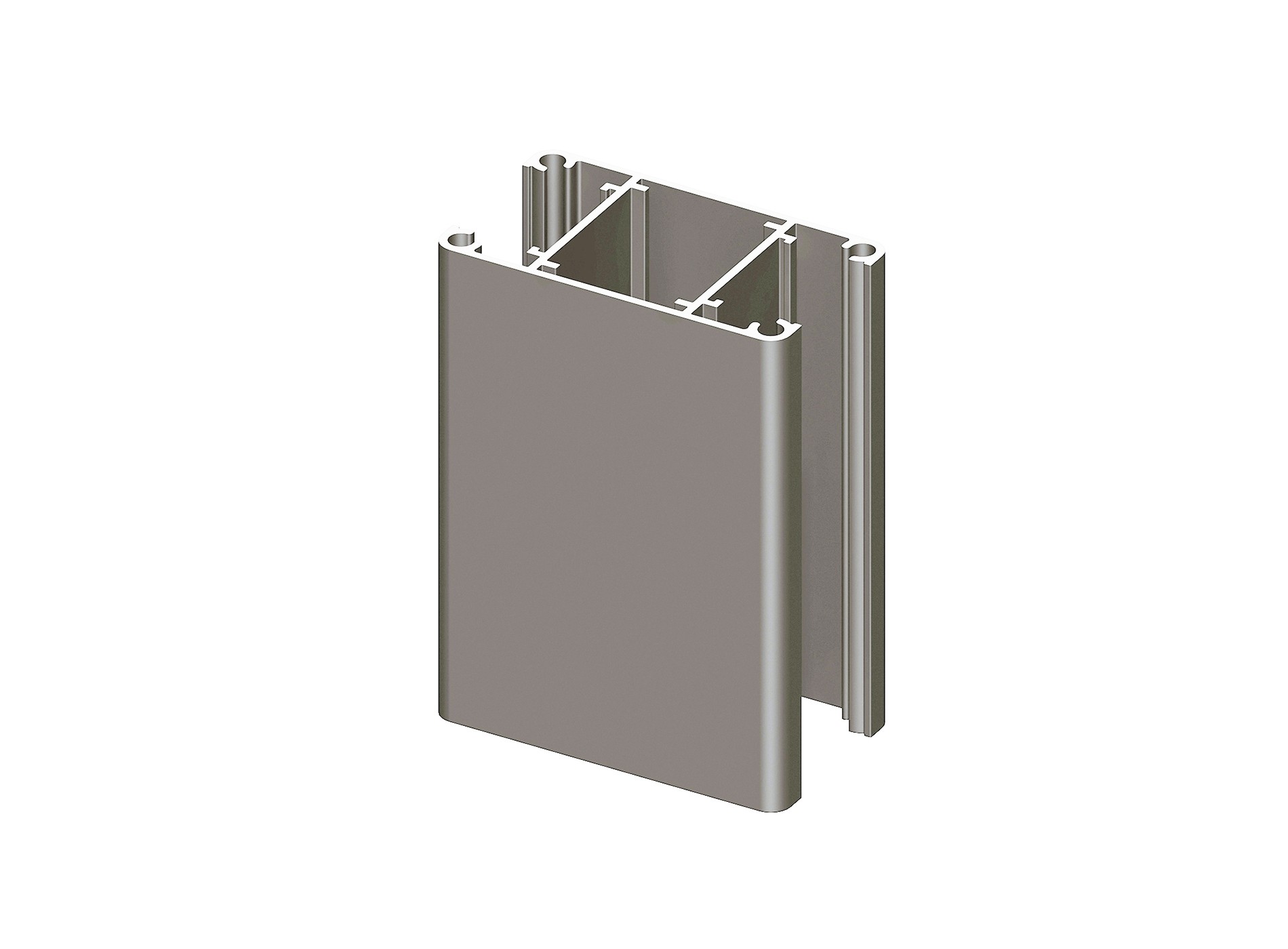 Poteau 2 départs pour clôture Klos up! en aluminium - Gris quartz (RAL7039)