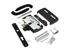 Kit serrure en applique pour portail coulissant - Noir (RAL9005)