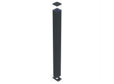 Poteau sur platine 100x100mm - Gris zinc (RAL7016)