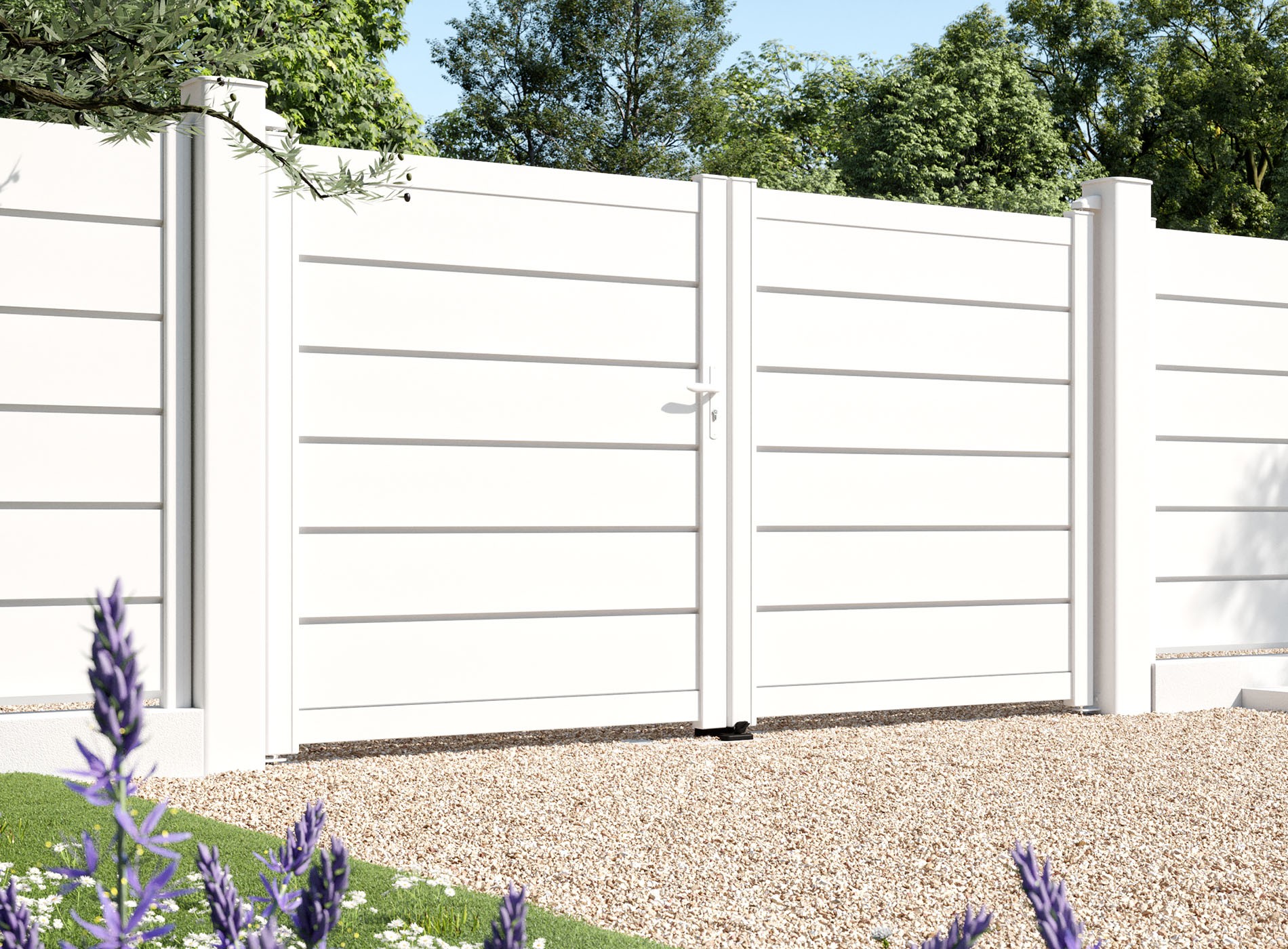 Poteaux pour portail à sceller 180x180mm - Blanc (RAL9016)