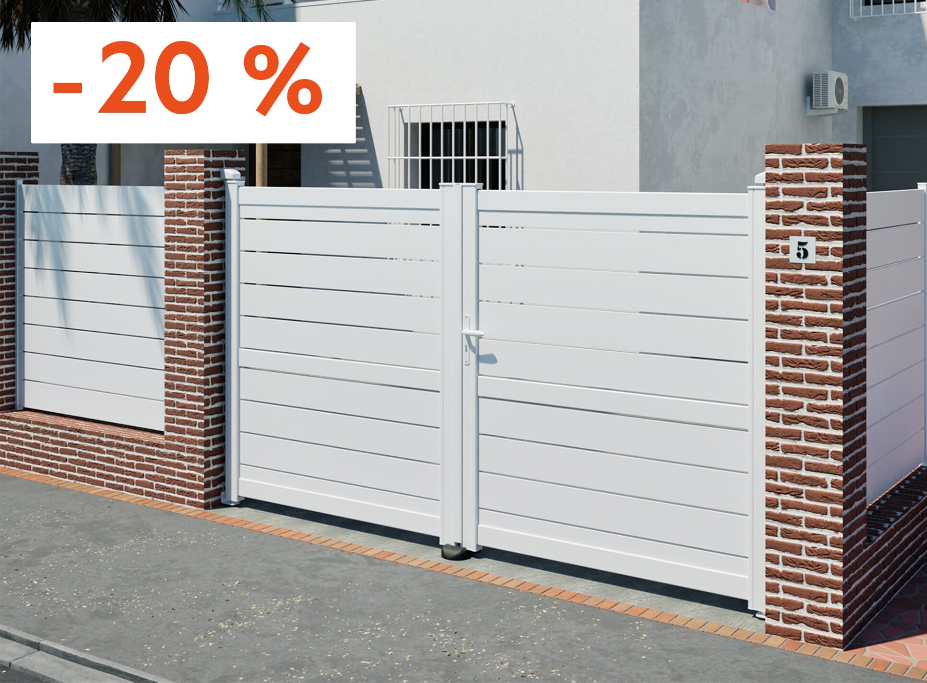 Portail battant BONO Blanc 9016