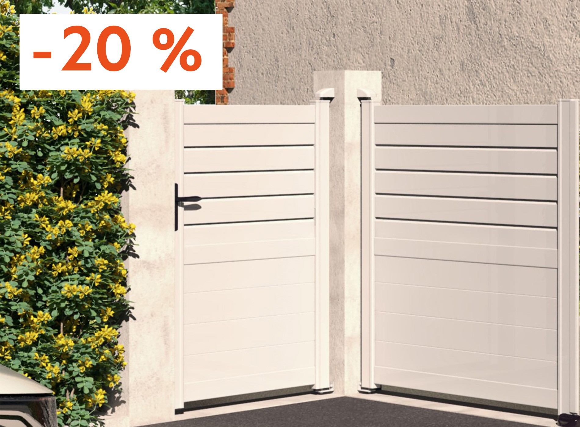 Klos Up Portillon  CARNAC 1040 x 1758 mm Blanc 9016