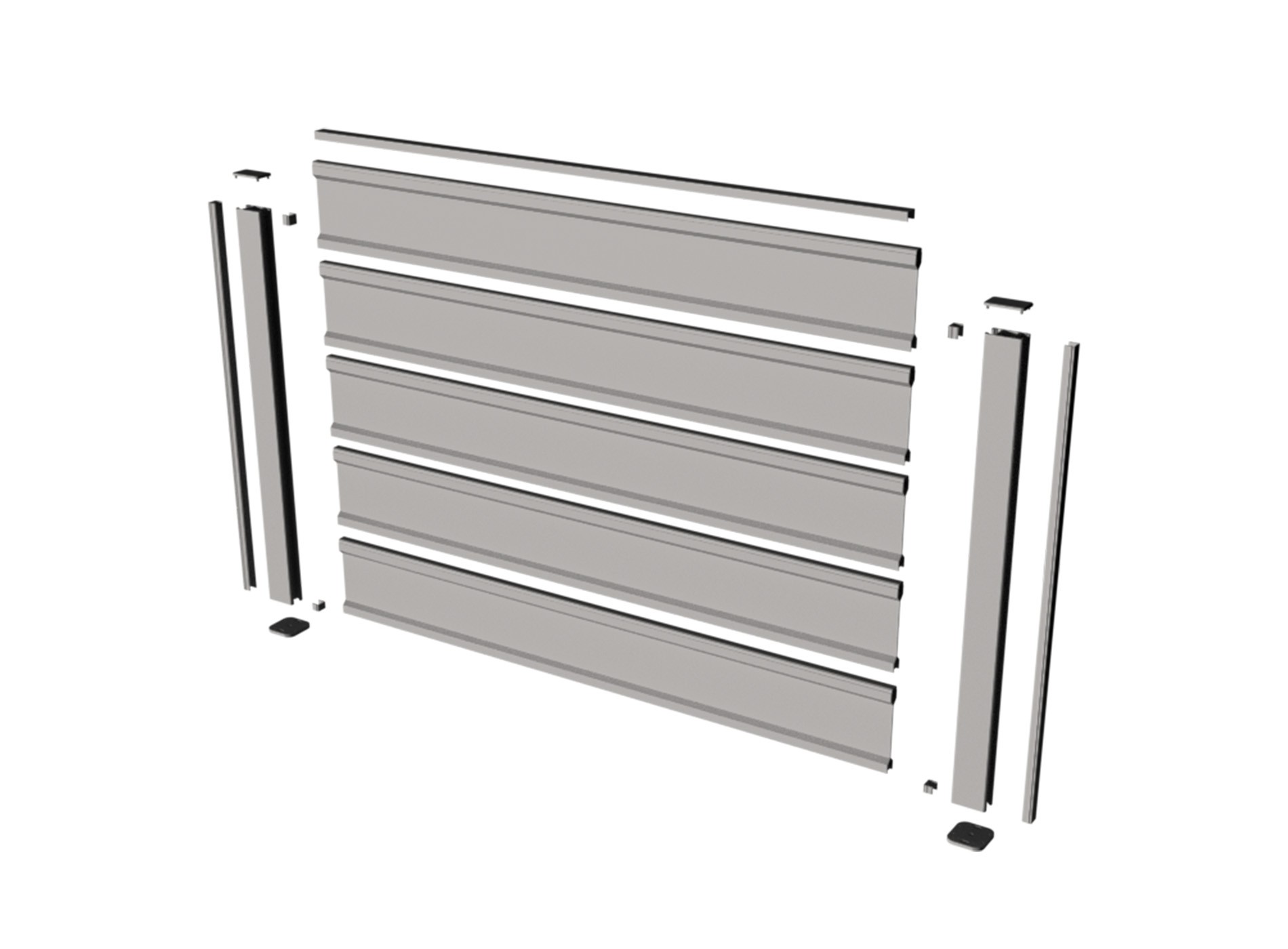 Clôture en aluminium LEIZ , Gris Zinc 7016