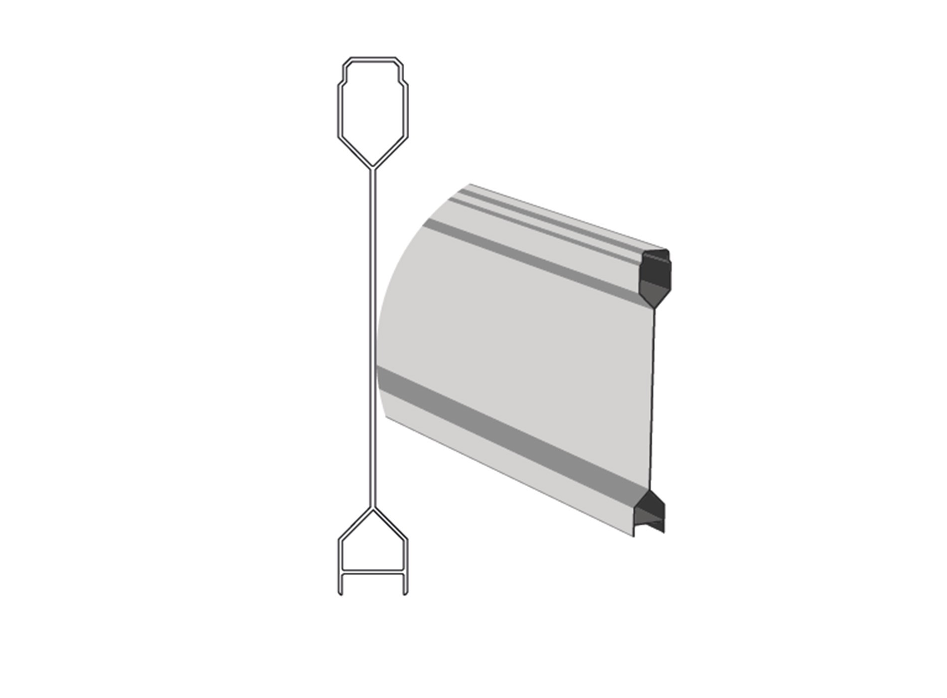 Lame aluminium pleine LEIZ, Gris Zinc 7016