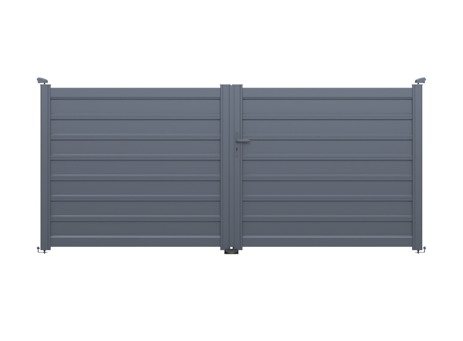 Portail battant en aluminium LEIZ, gris zinc 7016